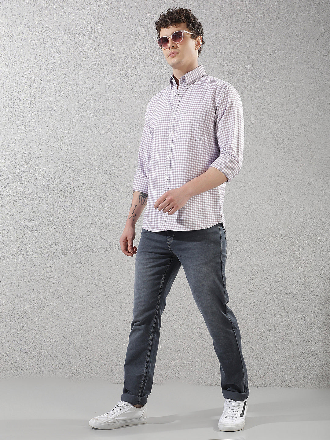Pink 100% Cotton Checked Shirt