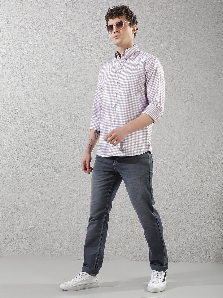 Pink 100% Cotton Checked Shirt