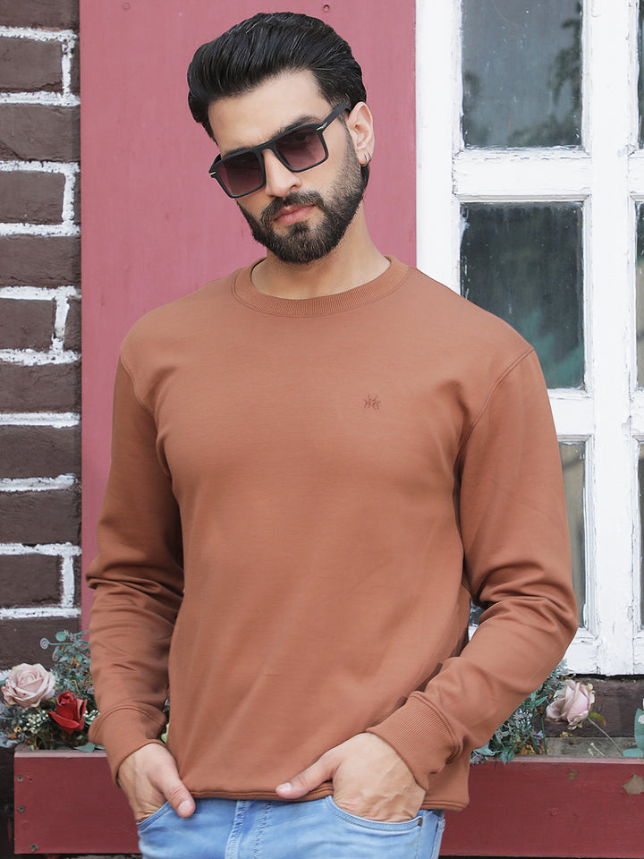 Brown Round Neck Sweatshirt