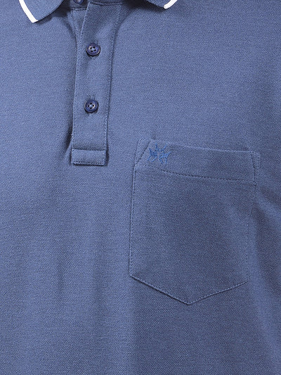 Blue Polo Neck T-Shirt