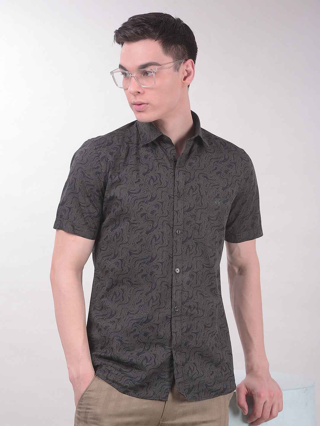 Green Abstract Print Shirt