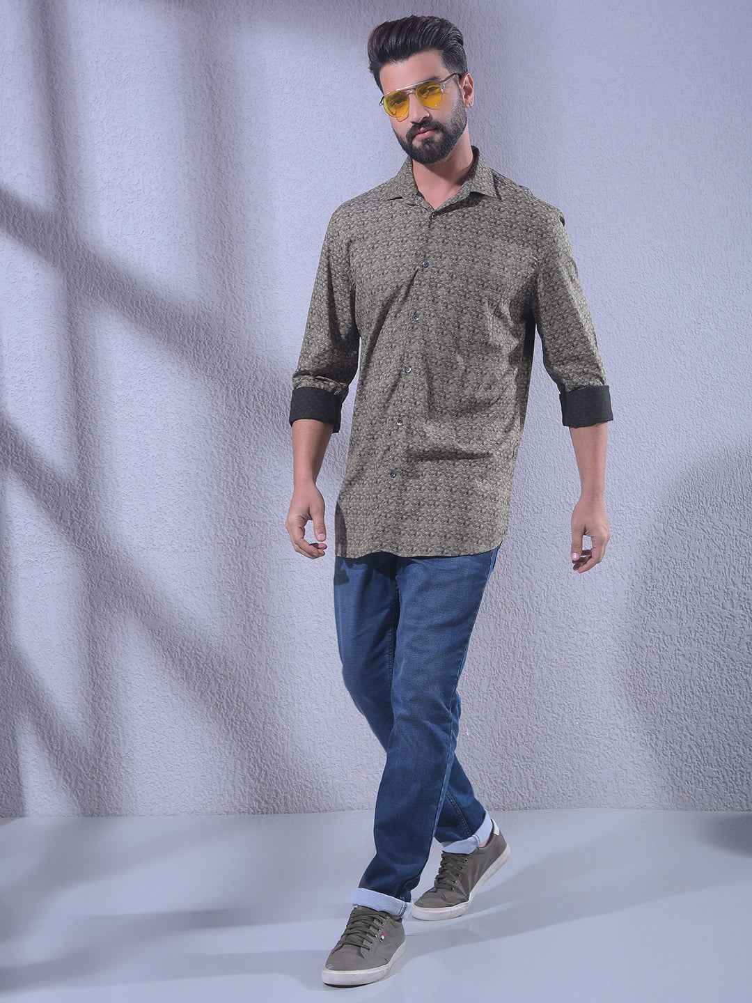 Olive Printed Shirt