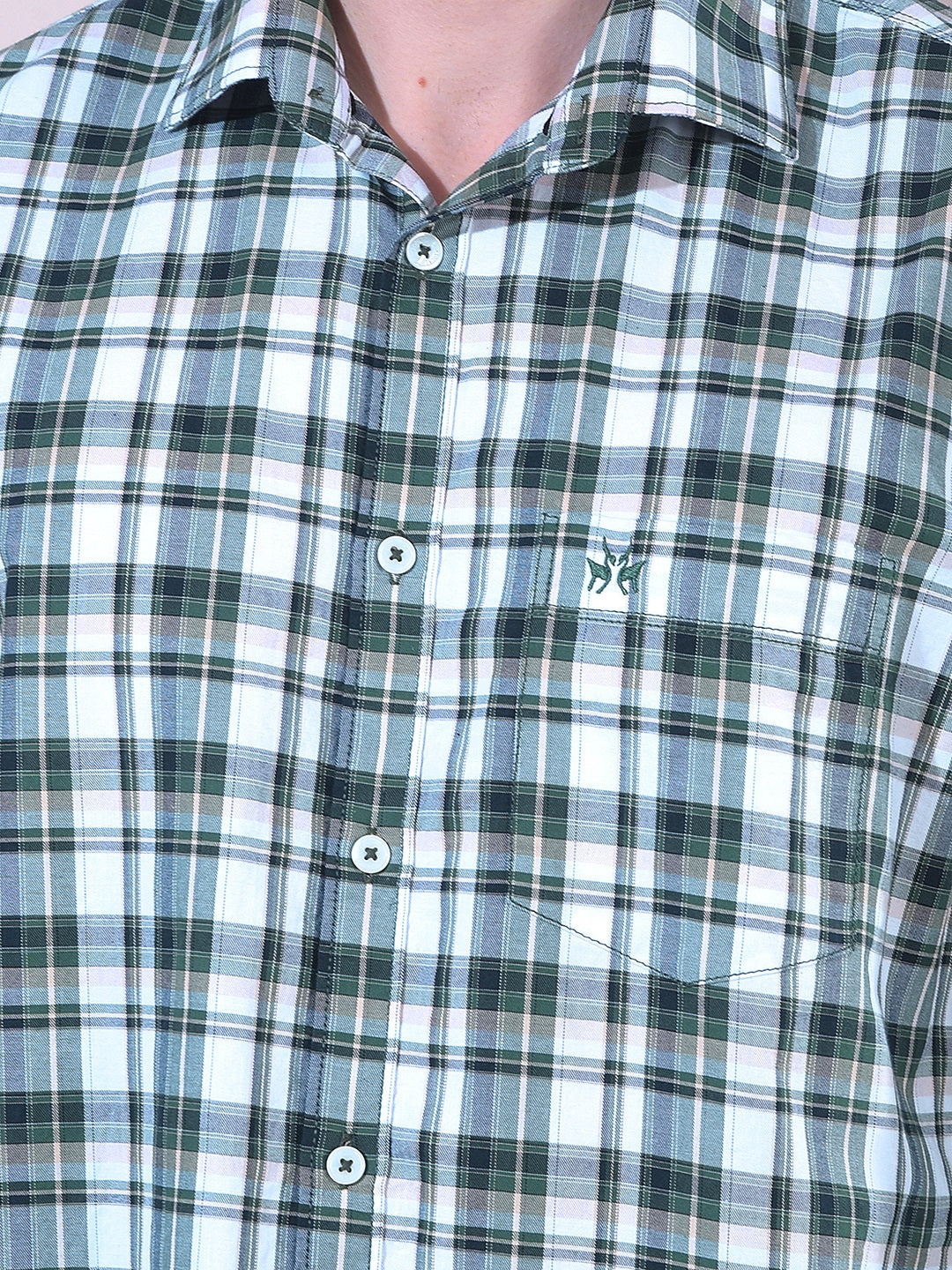 Green Checked 100% Cotton Shirt