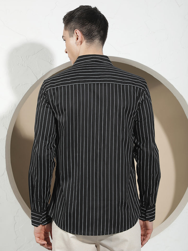 Black Vertical Striped Shirt