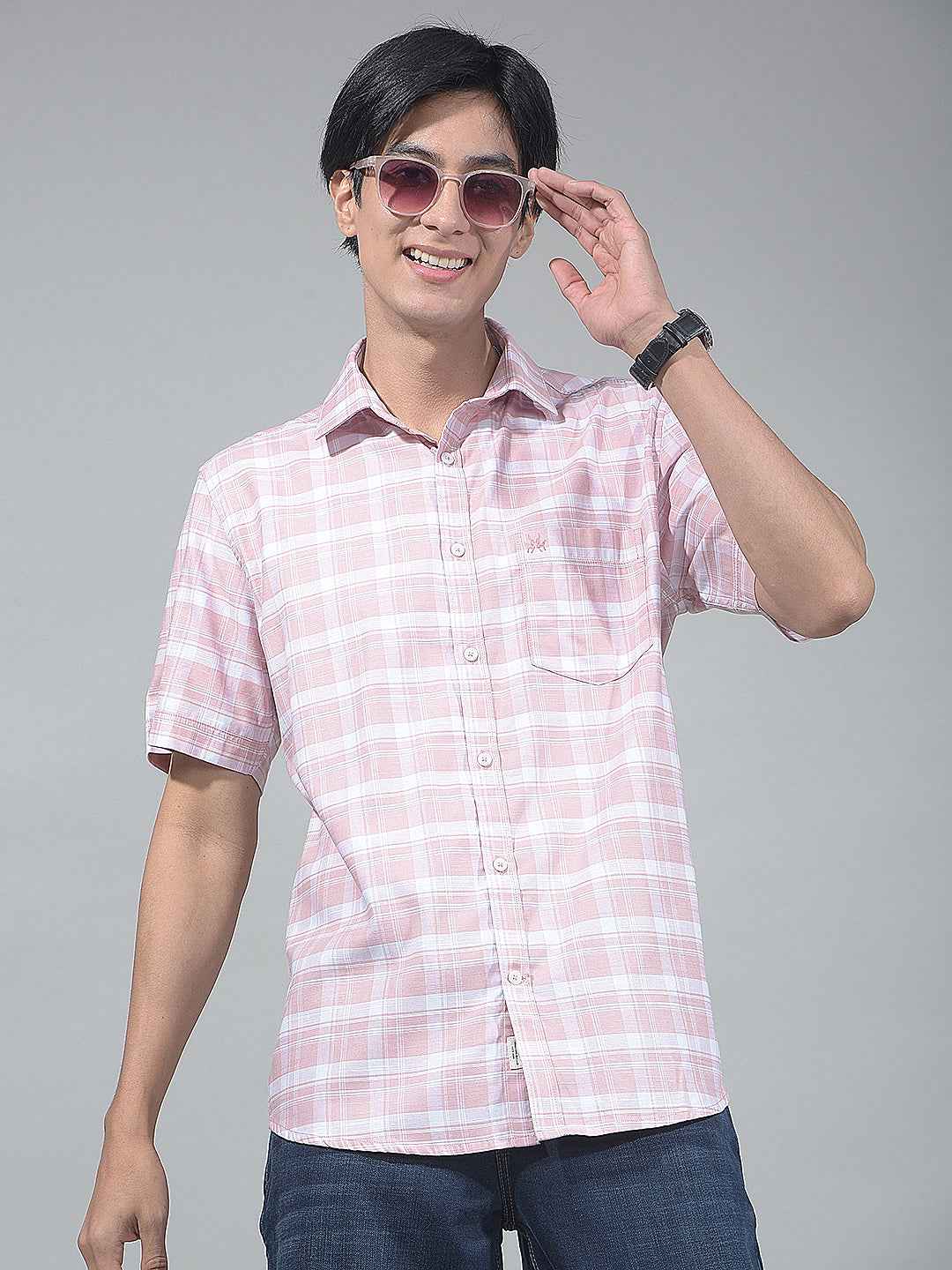 Soft Pink Check Shirt