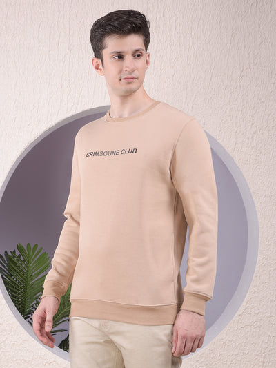 Urban Style Beige Sweatshirt with Brand Logo