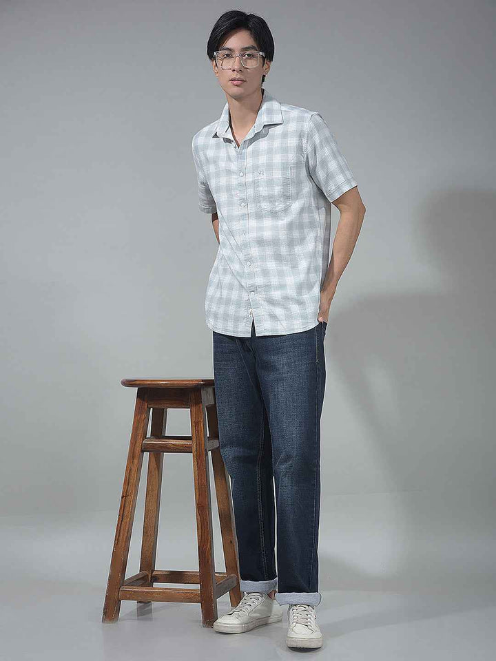 Grey Checked 100% Cotton Shirt