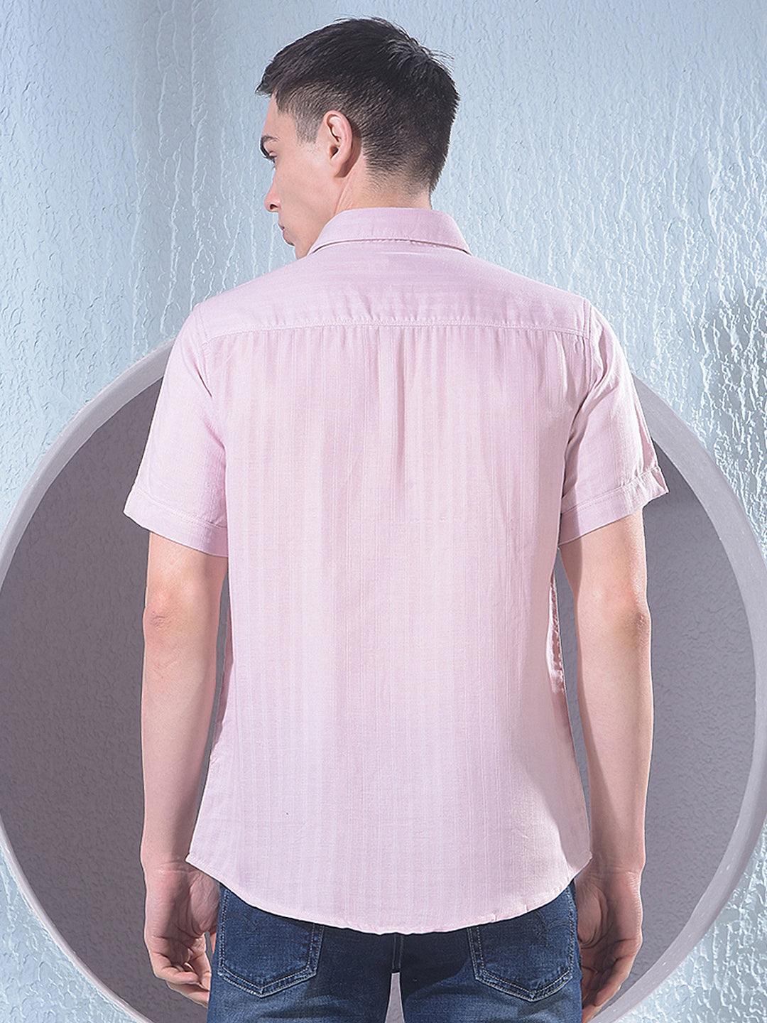 Pink Vertical Stripes Shirt