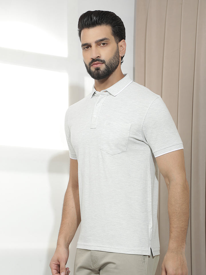 Grey Melange T-Shirt-Men T-Shirts-Crimsoune Club
