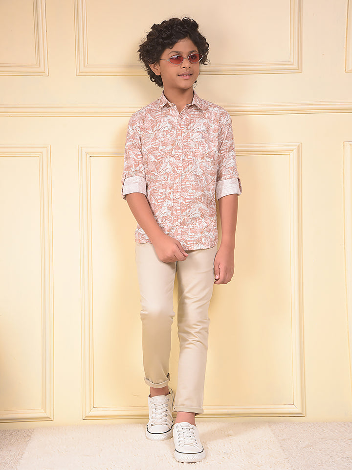 Red Floral Print 100% Cotton Shirt
