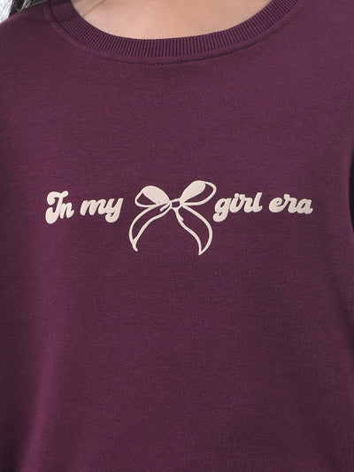 Wine Graphic Print Oversize Knitted Sweatshirt