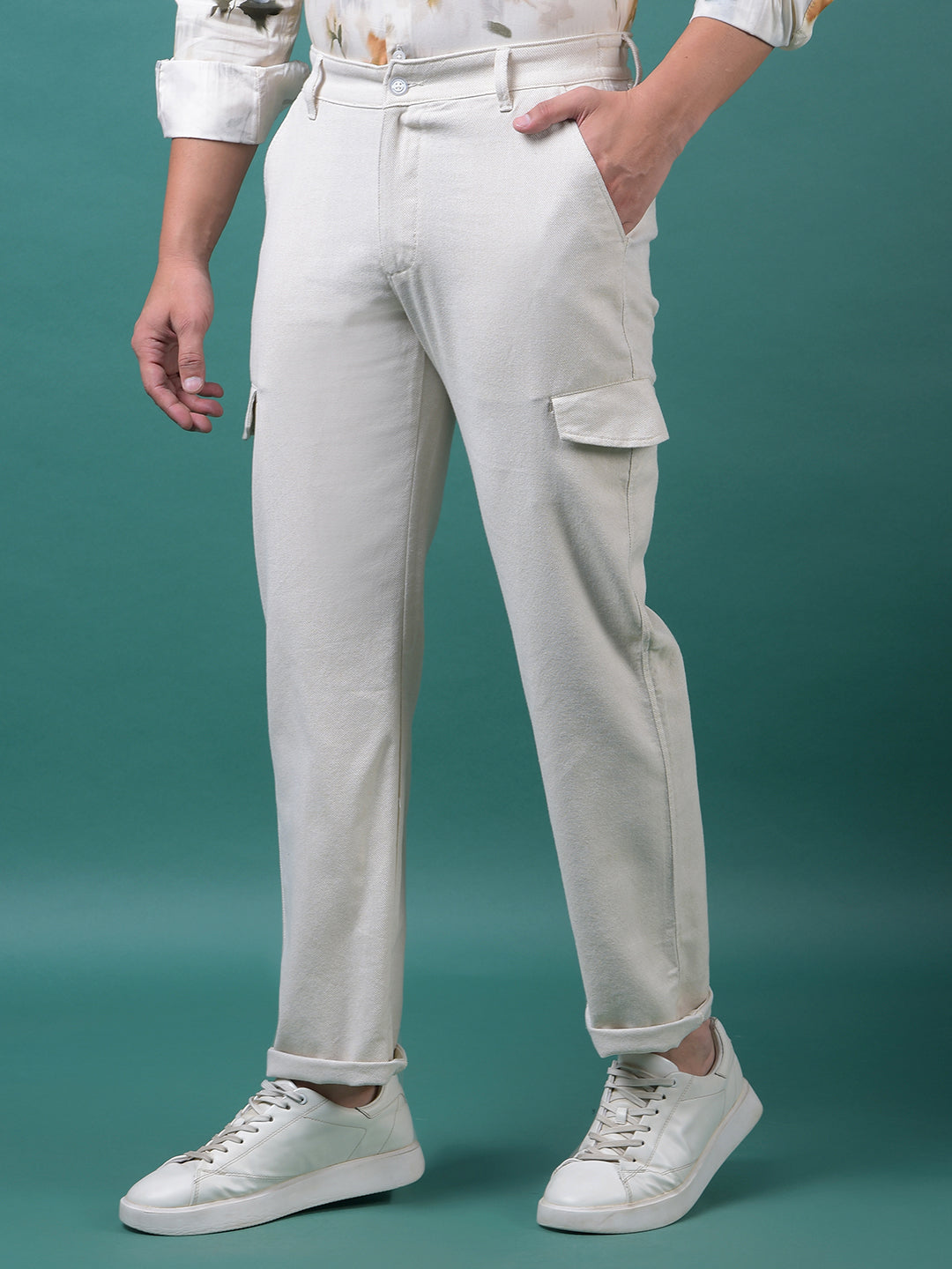 Beige Cargo Trousers