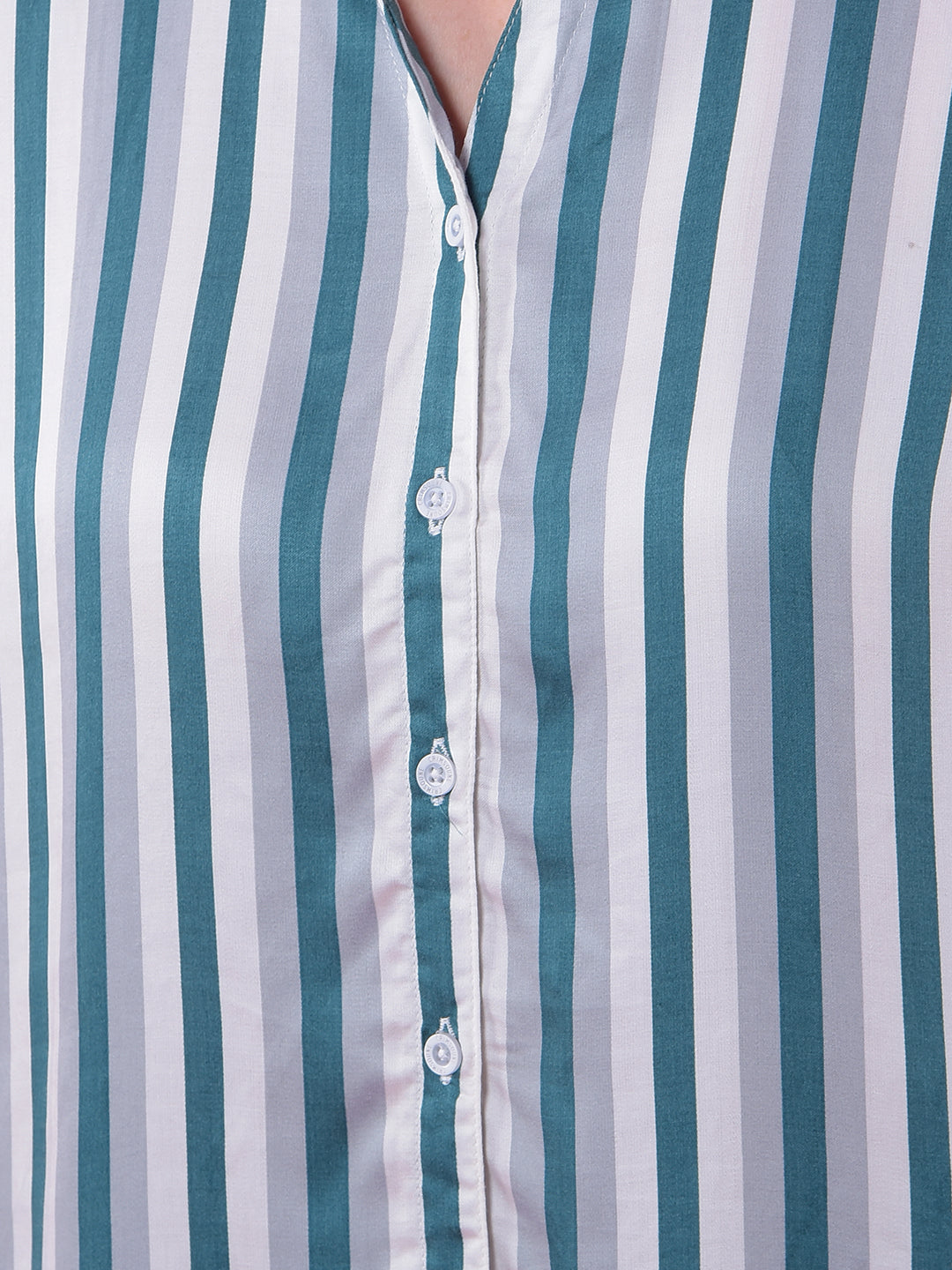 Green Vertical Stripes 100% Modal Shirt
