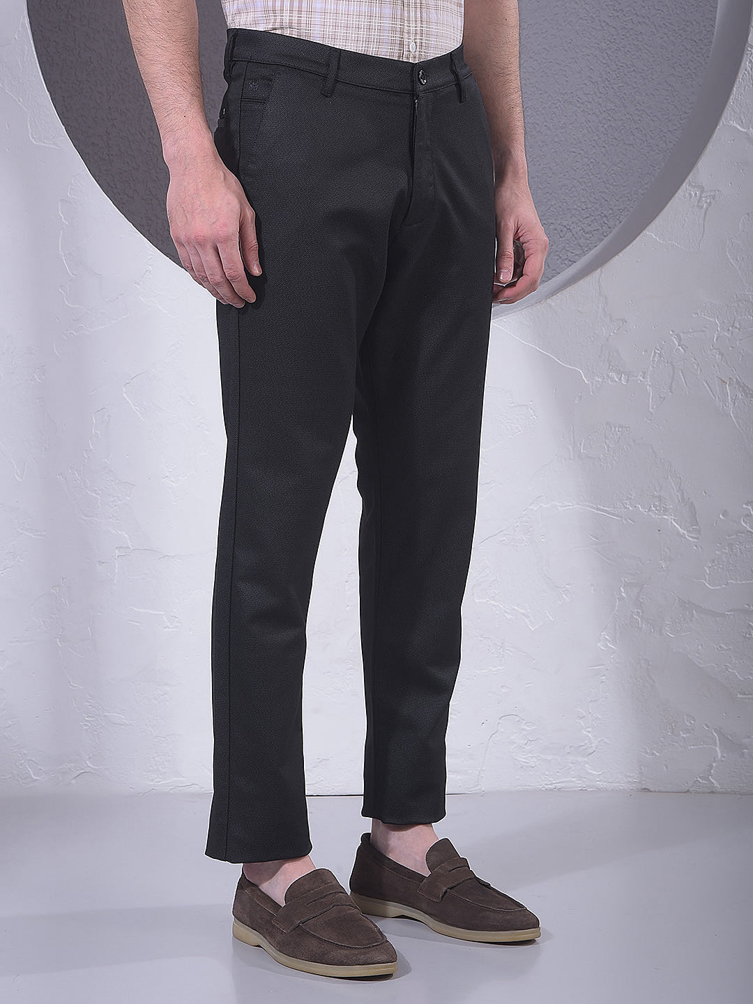 Modern Black Knitted Trousers