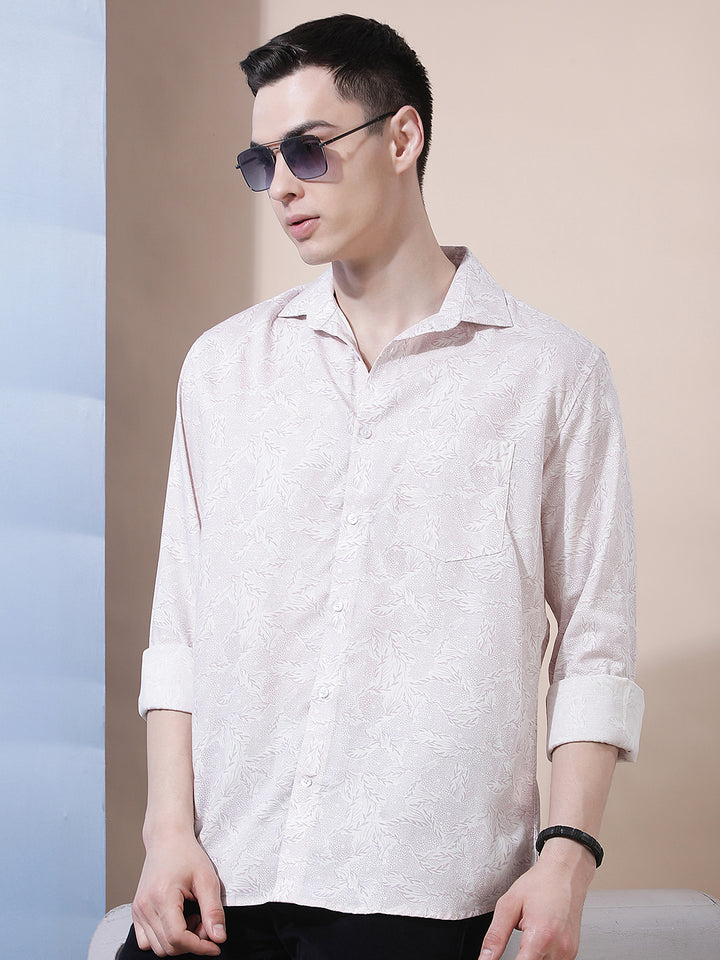 Pink Floral Print Shirt