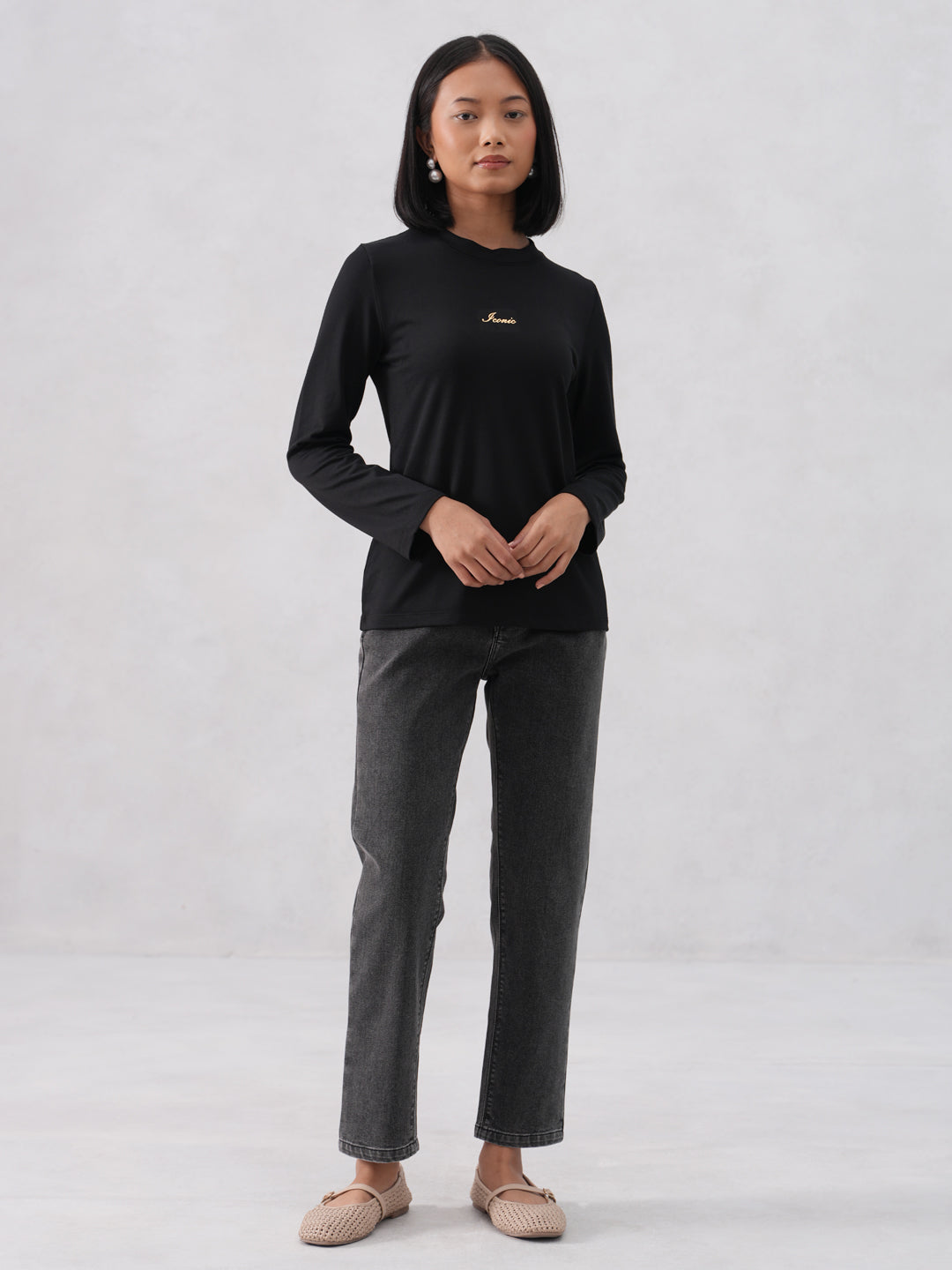 Black Typographic Printed T-Shirt