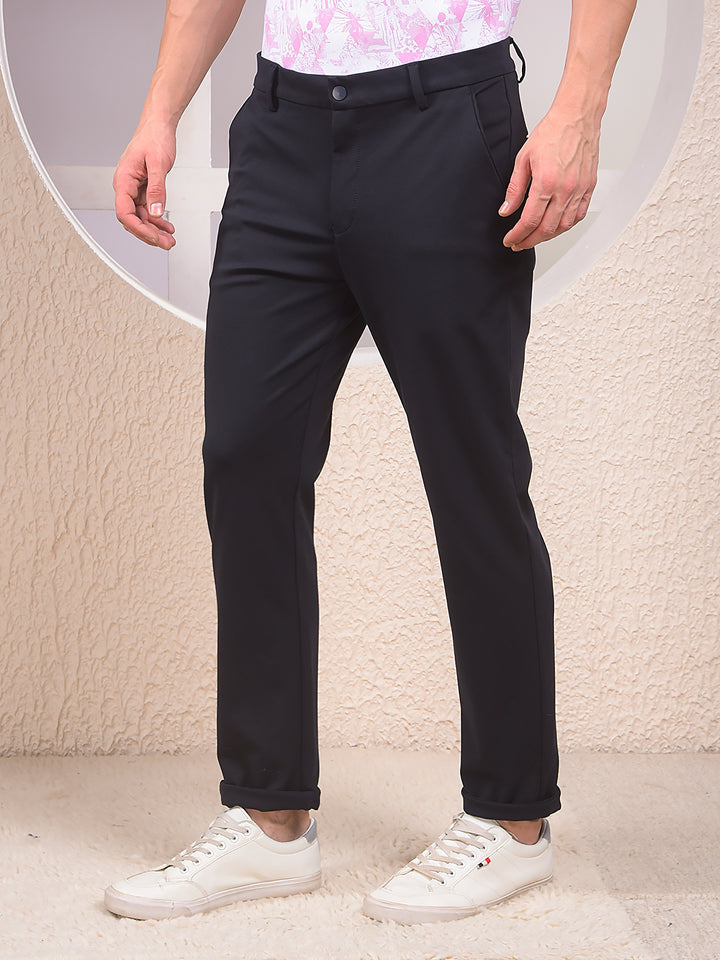 Navy Blue Elegant Trousers