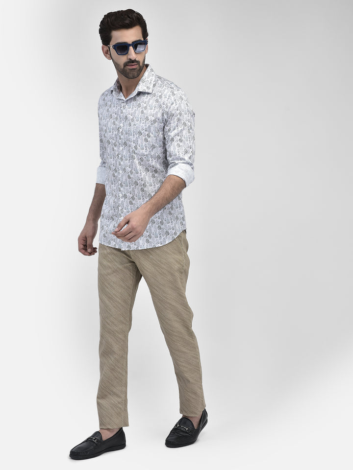 Khaki Printed Trousers