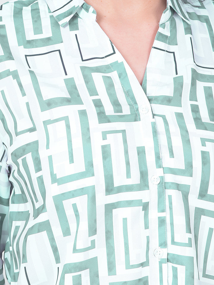 Green Printed Shirt