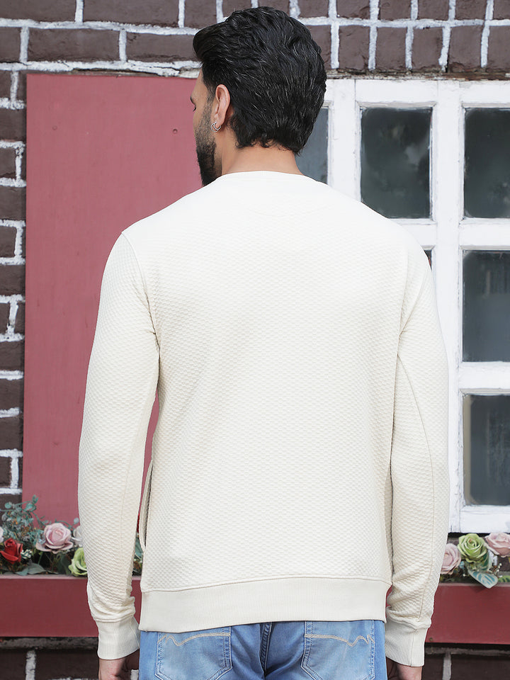 Off White Jacquard Sweatshirt