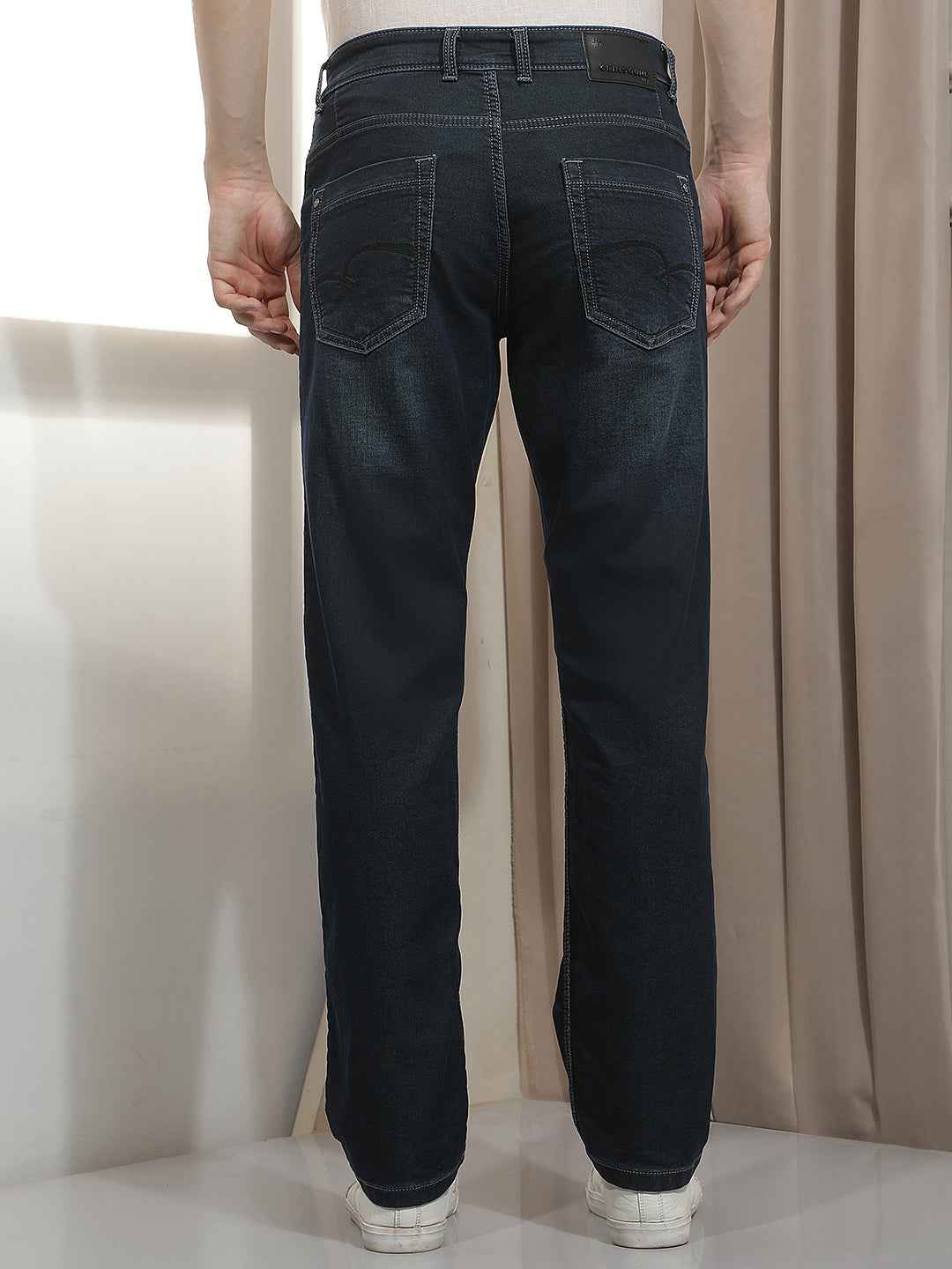 Navy Blue Straight Jeans