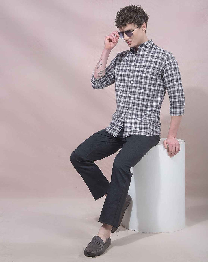 Orbit Black Printed Trousers