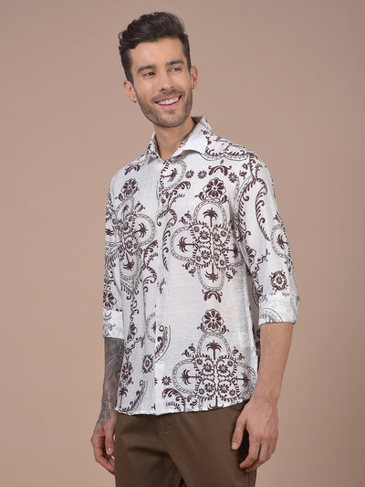 Brown Floral Print Shirt