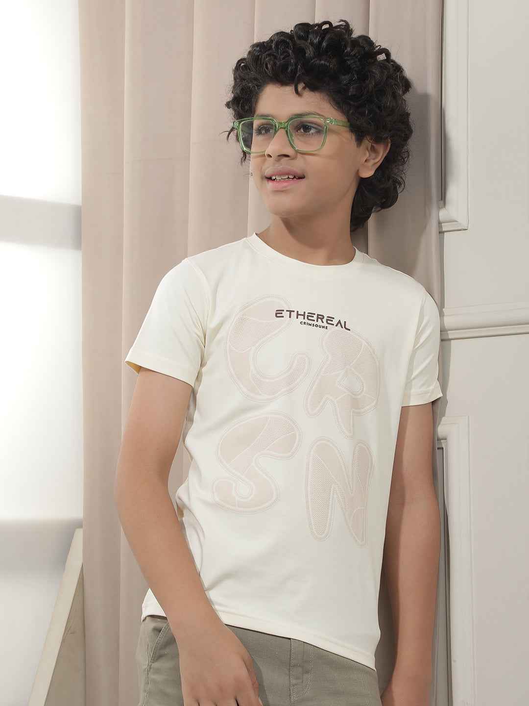 Cream Graphic Print T-Shirt