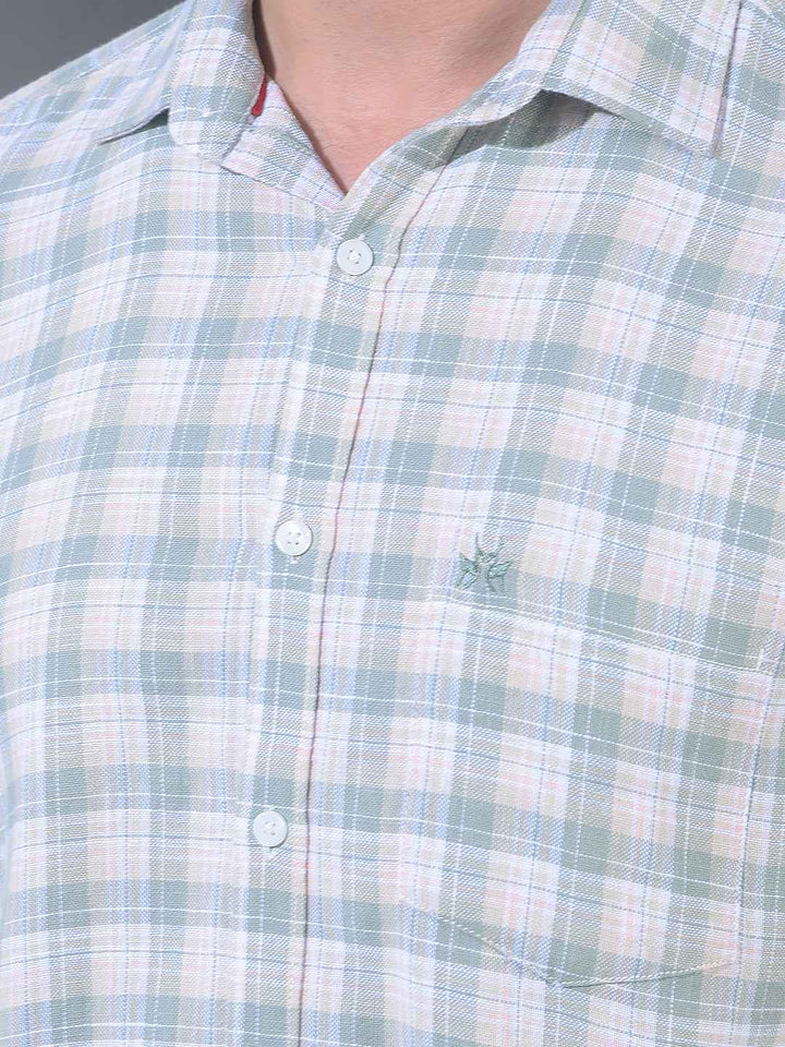 Green Checked 100% Cotton Shirt