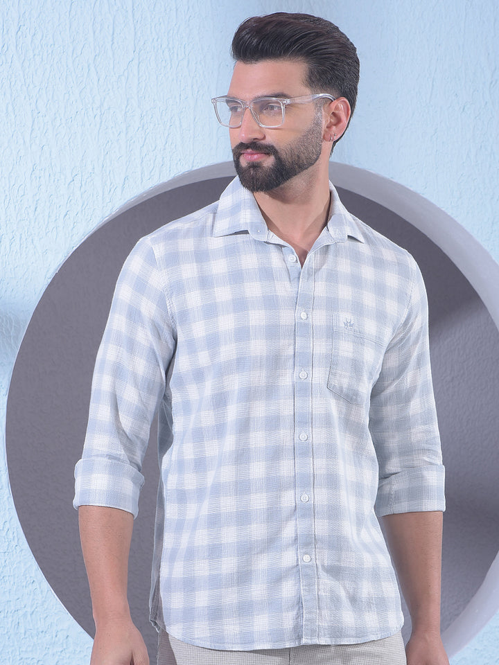Grey Checked 100% Cotton Shirt