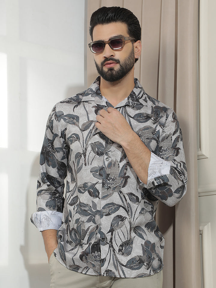 Multi-Color Floral Print Shirt