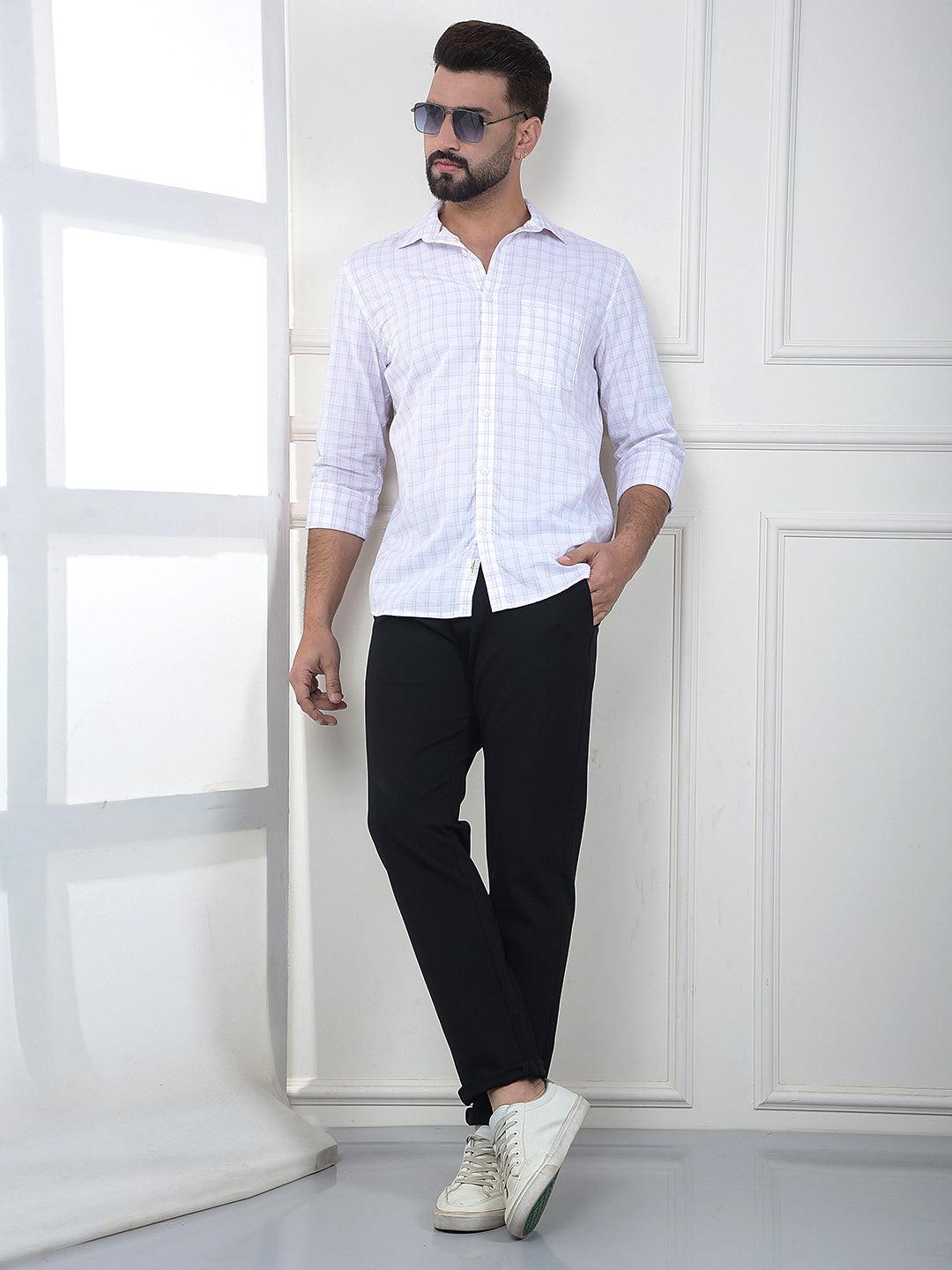 Pink Checked 100% Cotton Shirt