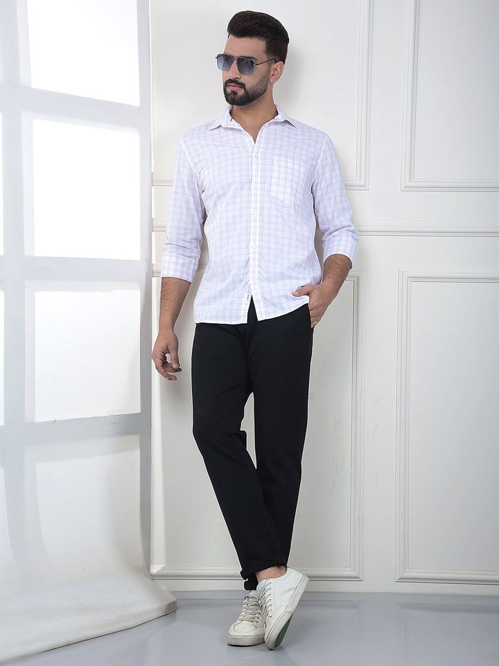 Pink Checked 100% Cotton Shirt