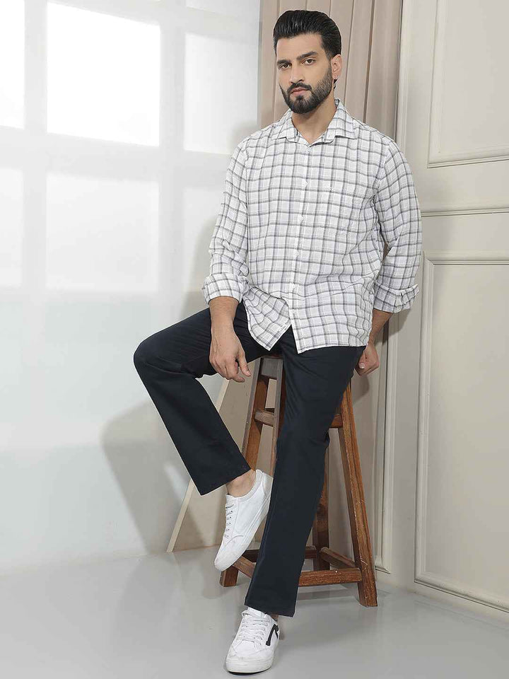 Navy Blue Straight Trousers