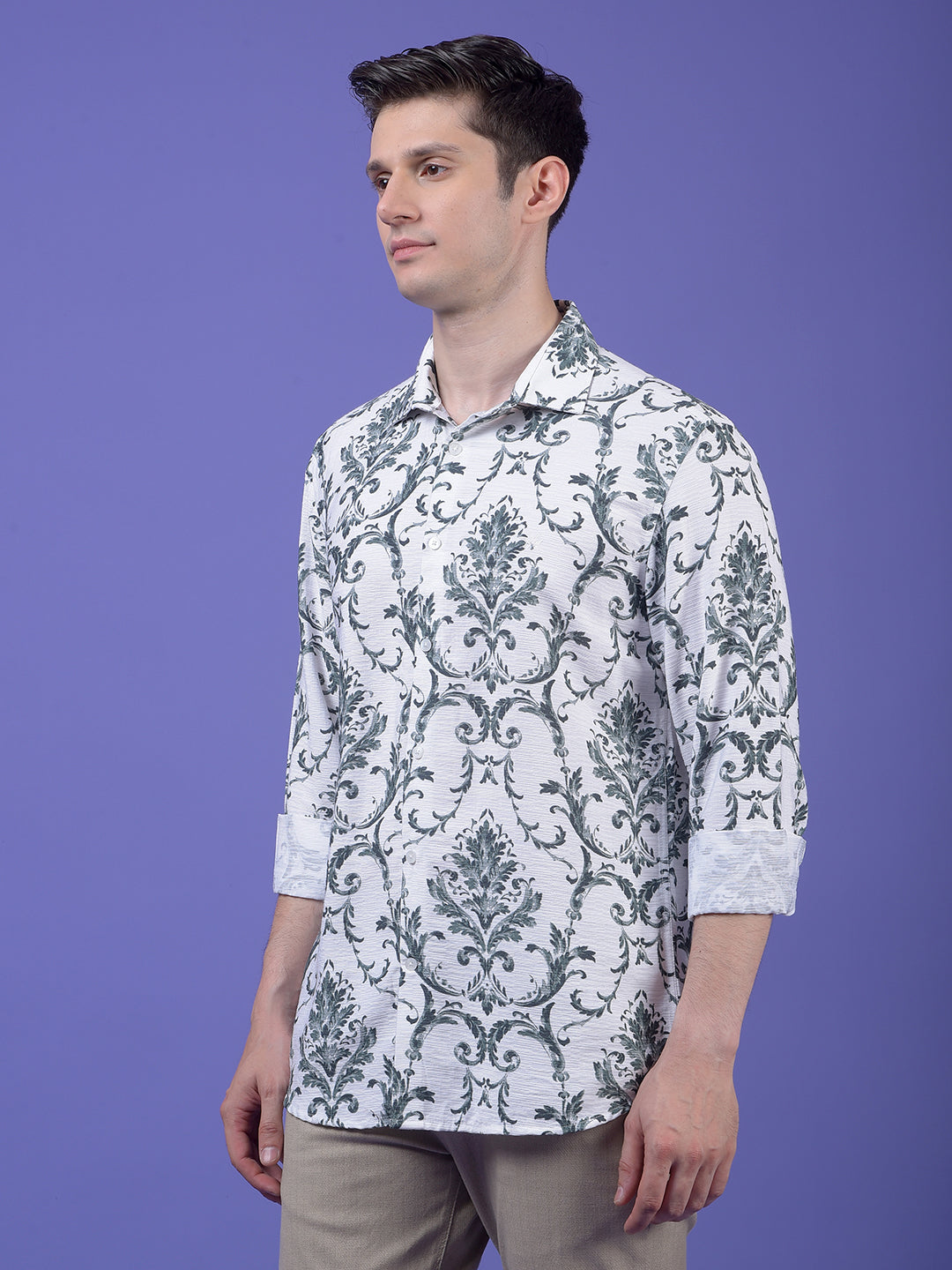 Green Floral Print Shirt