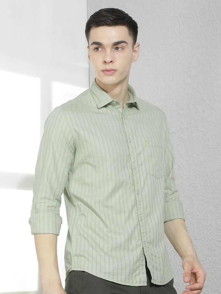 Green Striped Shirt