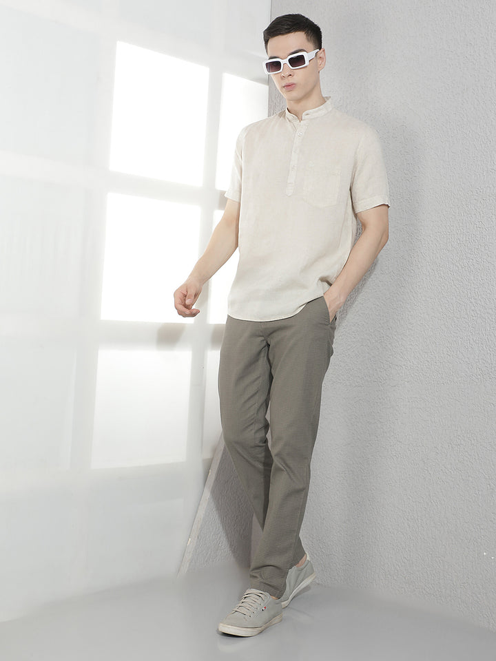 Grey Checked Trousers