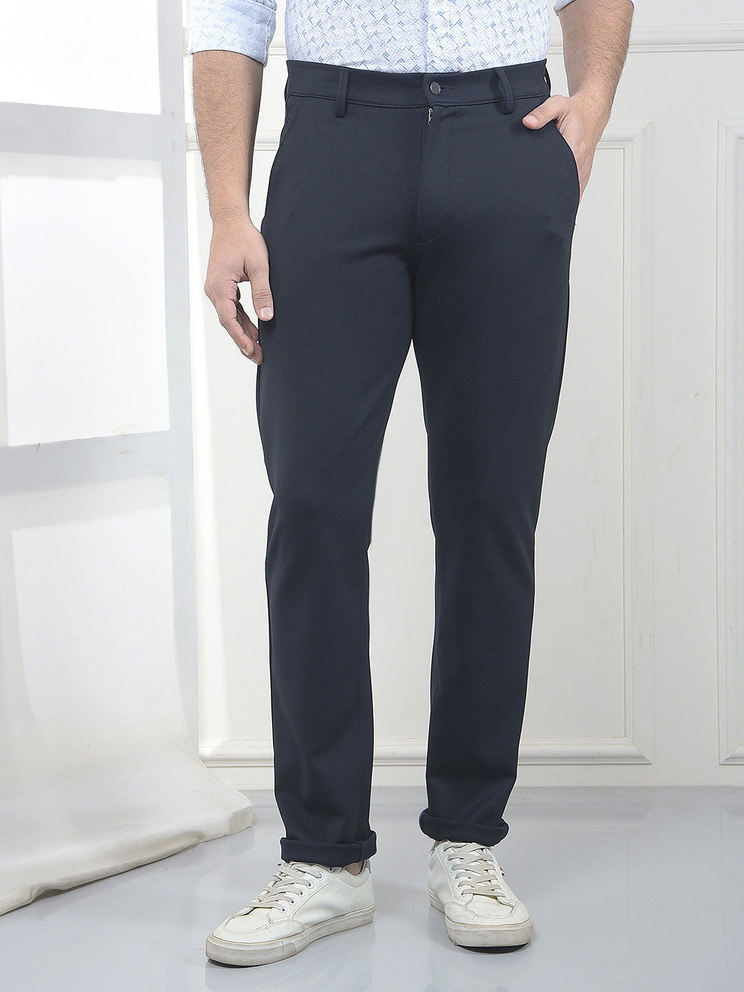 Navy Blue Knitted Trousers