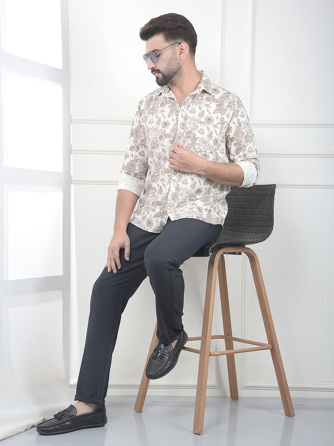 Black Checked Trousers