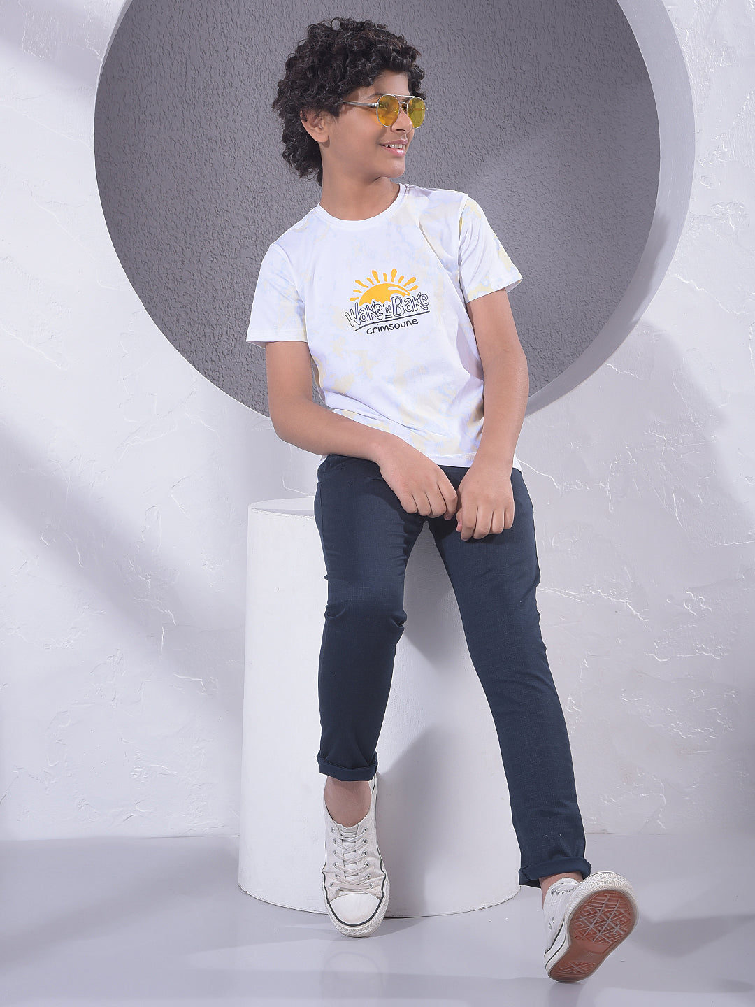 White Printed T-Shirt-Boys T-Shirts-Crimsoune Club
