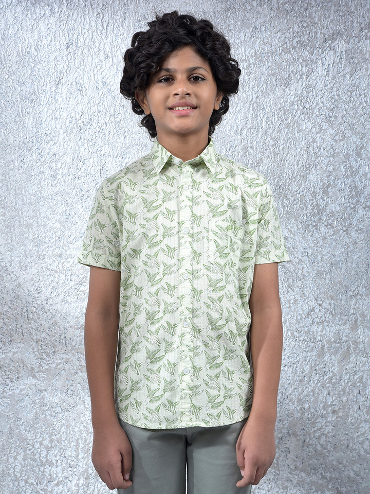 Modern Edge Green Floral Print Shirt