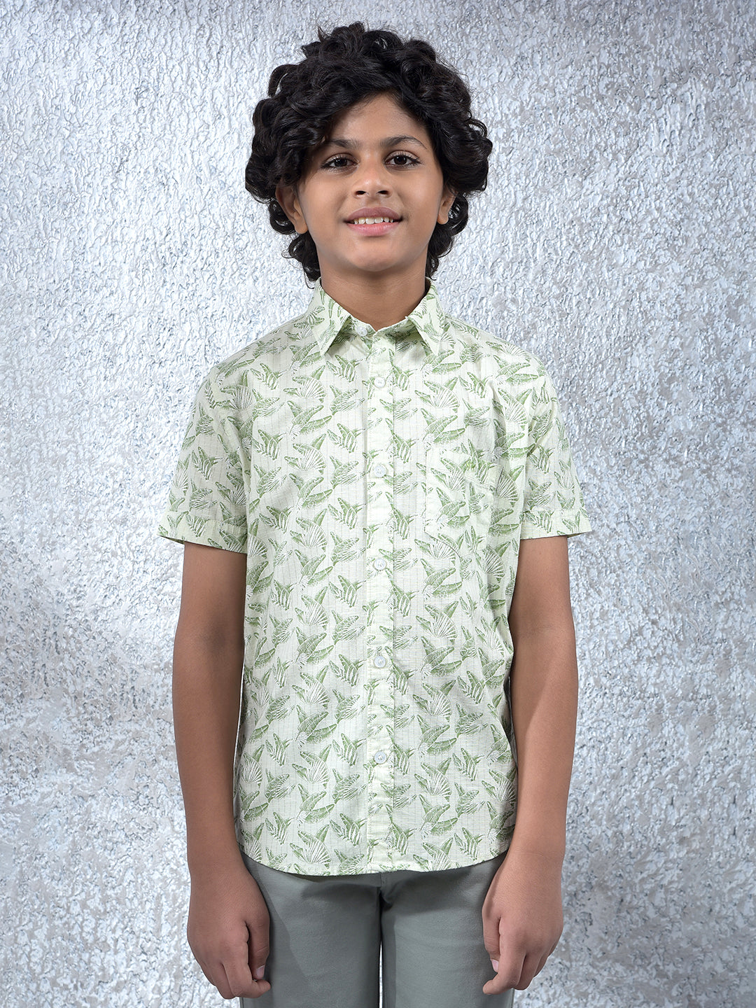Modern Edge Green Floral Print Shirt