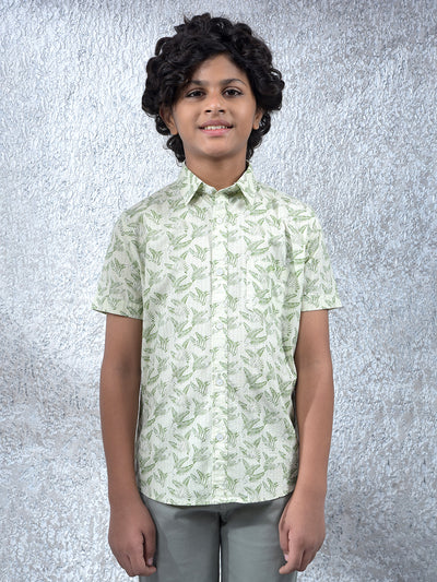 Modern Edge Green Floral Print Shirt
