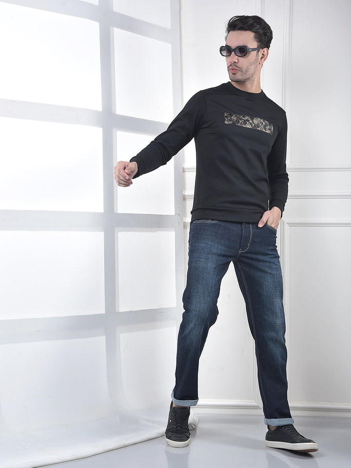 Black Graphic Print Sweatshirt