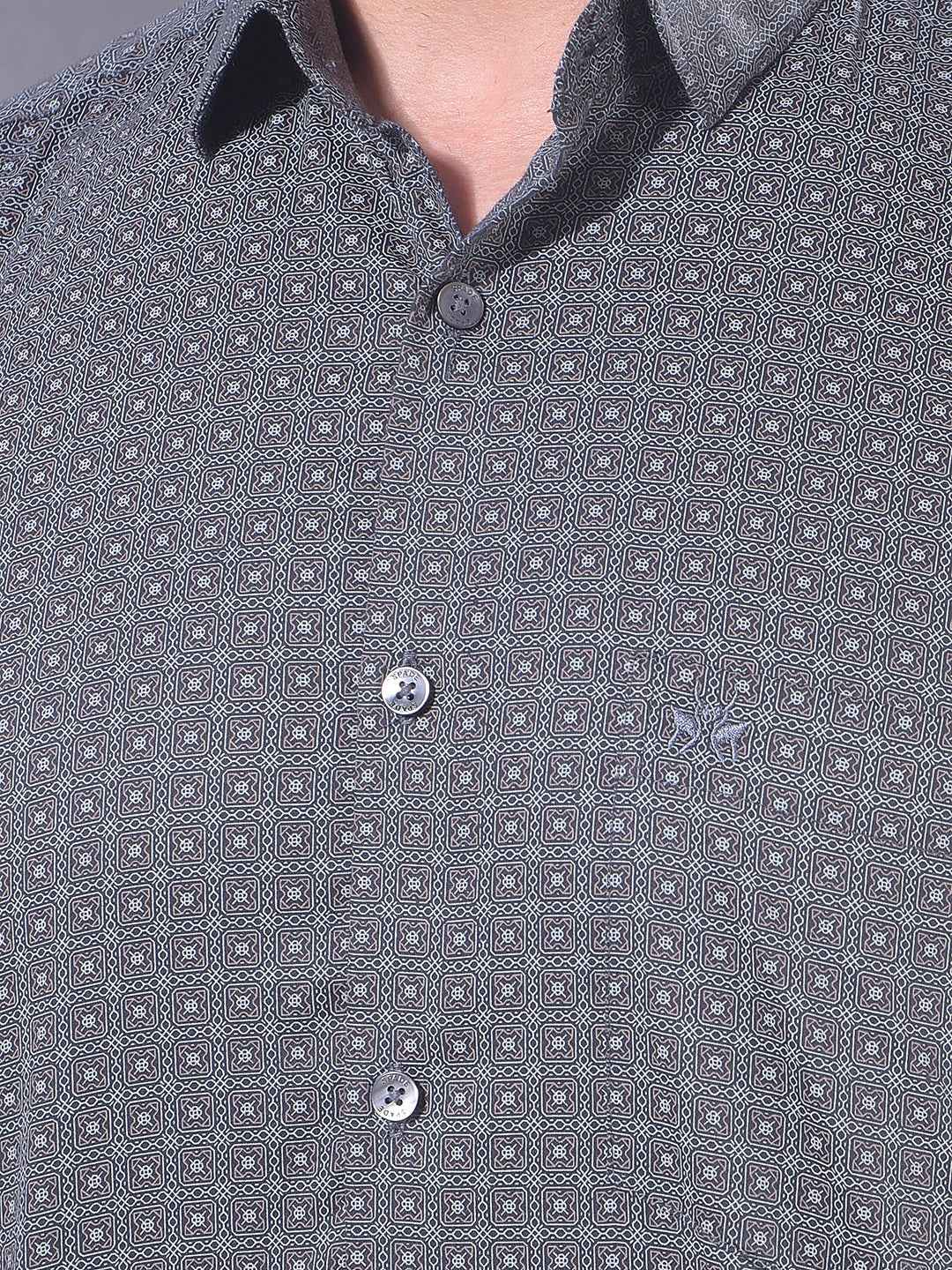 Black Floral Print Shirt