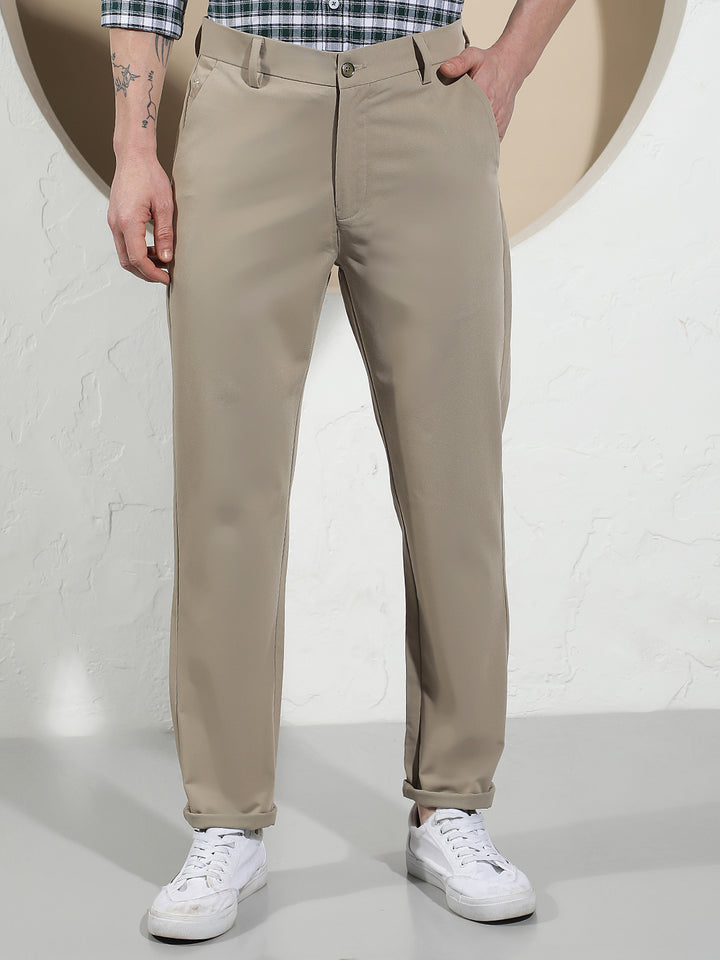 Chic Coastal Tan Khaki Trousers