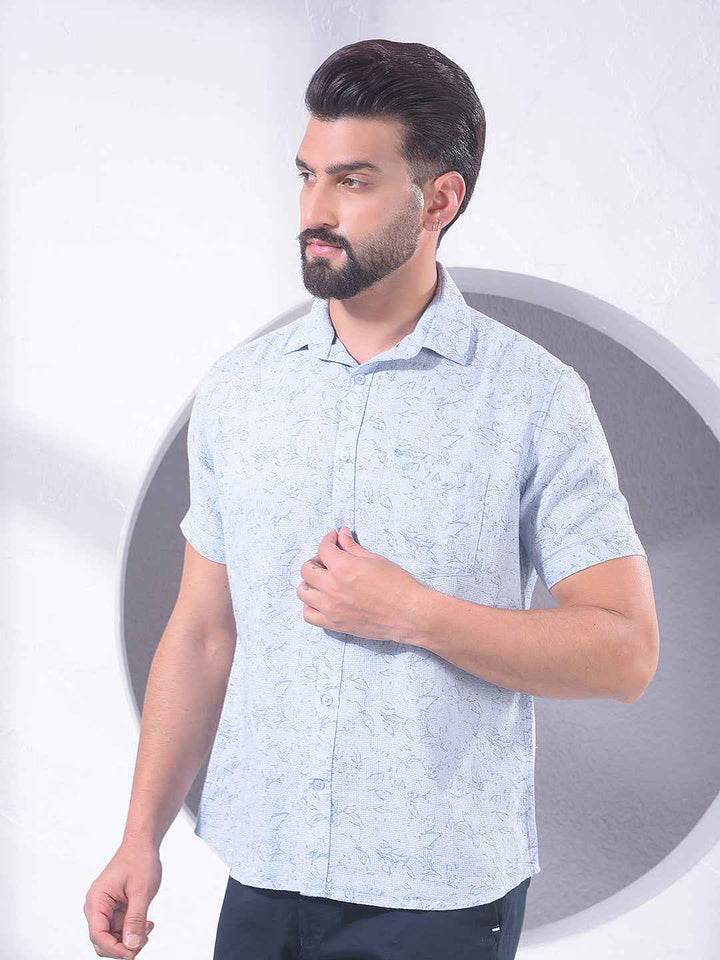 Blue Floral Print Shirt