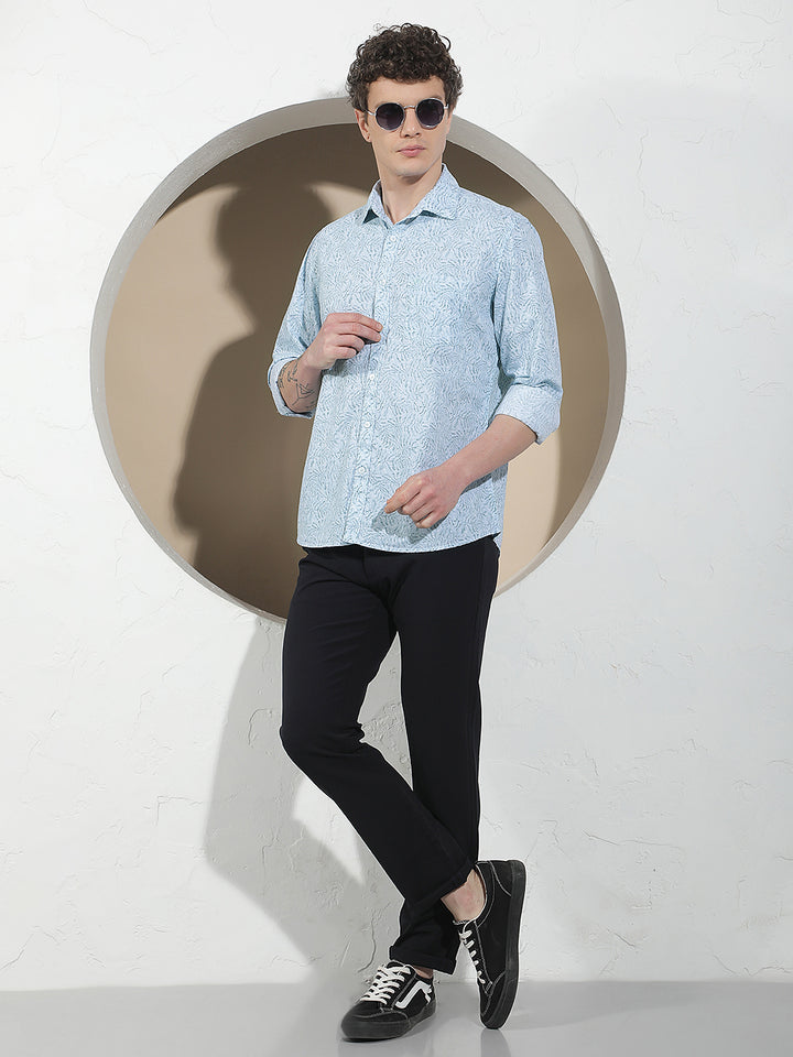 Glacier Blue Printed Shirt
