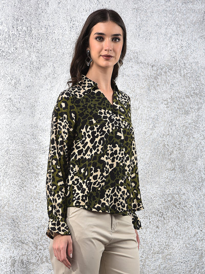 Olive Leopard Print Shirt