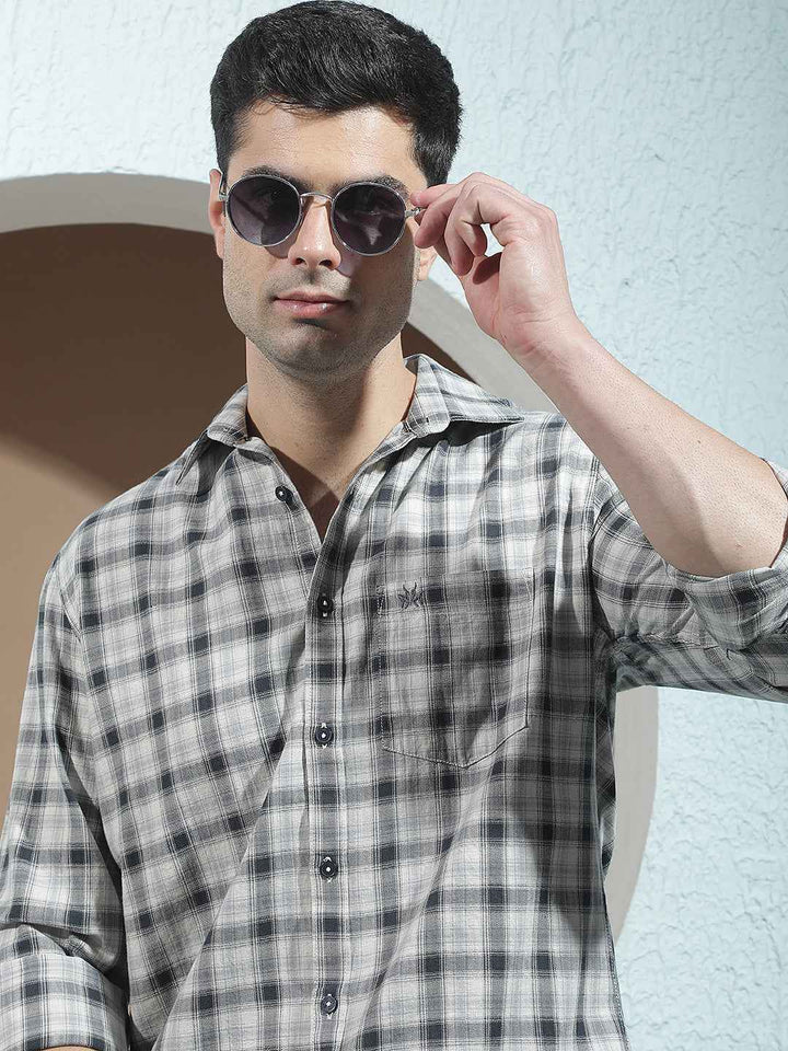 100% Cotton Black Checked Shirt